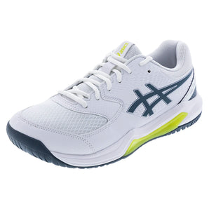 Men's GEL-Dedicate 8 2E Width Tennis Shoes White and Ironclad-Footwear-Asics-7-WHITE/IRONCLAD, [current_file_name-Tennis Express
