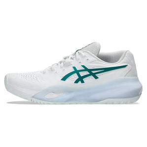 Men's GEL-Resolution X Tennis Shoes White and Pitch Green-Footwear-Asics-1041A481-102F25-1-Tennis Express