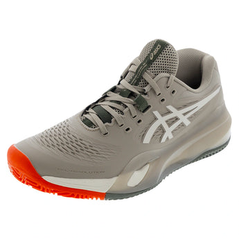 Men's CLAY Court GEL-Resolution X Tennis Shoes Greige and Soft Oat,Footwear,Asics,Greige/Soft Oat,6,Tennis Express,1041A485-200F26copy