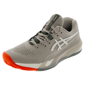 Men's CLAY Court GEL-Resolution X Tennis Shoes Greige and Soft Oat