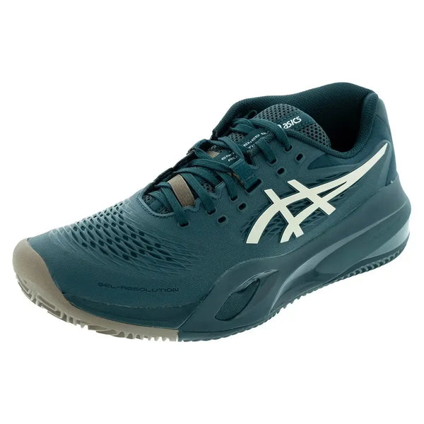 Men's GEL-Resolution X Clay Tennis Shoes Saxon Green and Birch-Footwear-Asics-1041A485-300U25_copy-1-[Sku]-Tennis Express