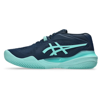 Men's CLAY Court GEL-Resolution X Tennis Shoes Night Sky and Illuminate Mint,Footwear,Asics,,,Tennis Express,1041A485_404-2