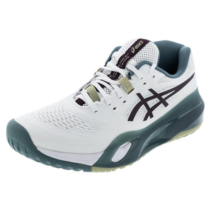 Men's GEL-Resolution X Wide Tennis Shoes White and Dark Aubergine,Footwear,Asics,White/Dark Aubergine,6,Tennis Express,1041A487-104F26copy
