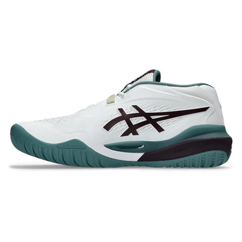 Men's GEL-Resolution X Wide Tennis Shoes White and Dark Aubergine,Footwear,Asics,,,Tennis Express,1041A487_104-1