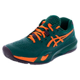 Men's GEL-Resolution X Padel Shoes Jewel Green and Energy Orange,Footwear,Asics,Jewel Green/Energy Orange,6,Tennis Express,1041A492-300F26copy