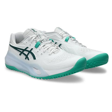 Men's GEL-Resolution X OC Tennis Shoes White and Dark Neptune