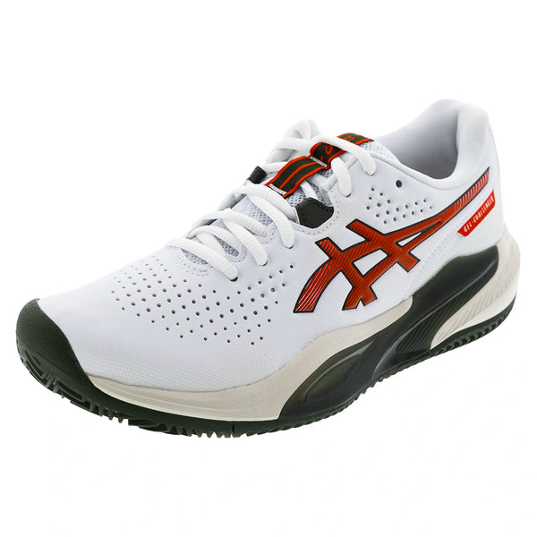 Men's GEL-Challenger 15 Clay Tennis Shoes White and Cherry Tomato,Footwear,Asics,White/Cherry Tomato,6,Tennis Express,1041A508-104F26copy