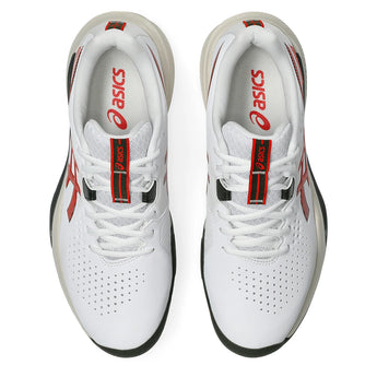 Men's GEL-Challenger 15 Tennis Shoes White and Cherry Tomato,Footwear,Asics,,,Tennis Express,1041A510_104-3