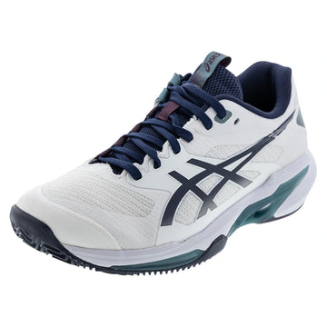 Men's CLAY Court Solution Speed FF 4 Tennis Shoes White and Midnight