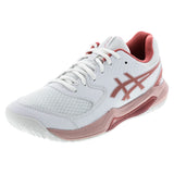 Women's GEL-Dedicate 8 Tennis Shoes White and Rose Rouge-Footwear-Asics-5-WHITE/ROSE_ROUGE, [current_file_name-Tennis Express