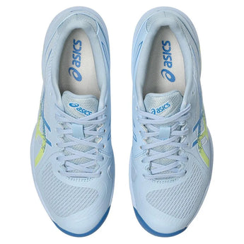 Women's Solution Swift FF 2 Tennis Shoes Light Blue and Huddle Yellow-Footwear-Asics-1042A265_400_SB_TP_GLB2-Tennis Express