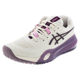 Women's GEL-Resolution X Tennis Shoes Soft Oat and Dark Aubergine,Footwear,Asics,Soft Oat/Dark Aubergine,5,Tennis Express,1042A278-250F26copy