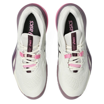Women's GEL-Resolution X Tennis Shoes Soft Oat and Dark Aubergine,Footwear,Asics,,,Tennis Express,1042A278_250F26-3