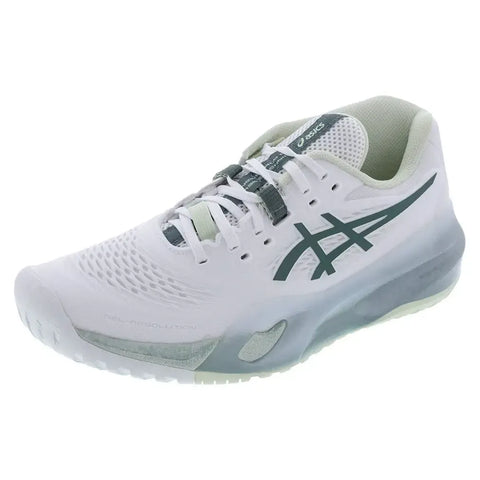 Women's GEL-Resolution X Tennis Shoes White and Monument Blue