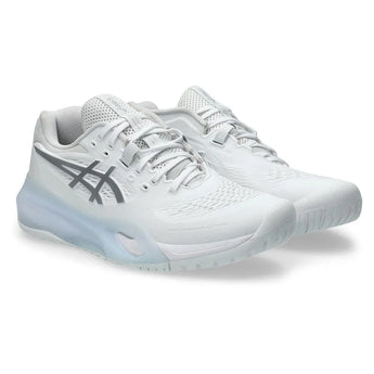 Women's GEL-Resolution X Tennis Shoes White and Pure Silver-Footwear-Asics-1042A279_100-Tennis Express