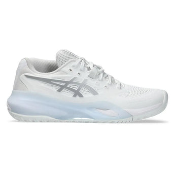 Women's GEL-Resolution X Tennis Shoes White and Pure Silver-Footwear-Asics-1042A279_100_7-Tennis Express