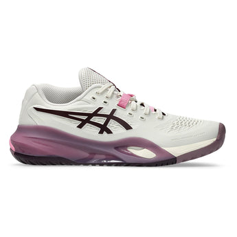 Women's GEL-Resolution X Tennis Shoes Soft Oat and Dark Aubergine,Footwear,Asics,,,Tennis Express,1042A279_250F26-1