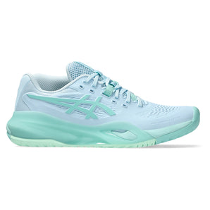 Women's GEL-Resolution X Tennis Shoes Light Blue and Oasis Green,Footwear,Asics,,,Tennis Express,1042A279_402-2