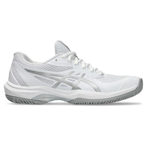Women's Game FF Tennis Shoes White and Pure Silver-Footwear-Asics-1042A281_101_1-Tennis Express