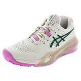 Women's GEL-Resolution X Padel Shoes Soft Oat and Jewel Green,Footwear,Asics,Soft Oat/Jewel Green,5,Tennis Express,1042A285-250F26copy