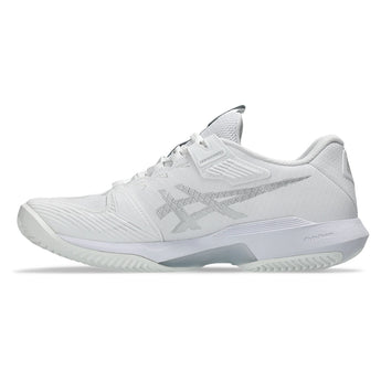Women's Solution Speed FF 4 Clay Tennis Shoes White and Pure Silver-Footwear-Asics-1042A305_101-3-Tennis Express