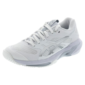 Women's Solution Speed FF 4 Tennis Shoes White and Pure Silver-Footwear-Asics-8-WHITE/PR_SV, [current_file_name-Tennis Express
