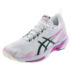 Women's SonicSmash FF Padel Shoes White and Jewel Green,Footwear,Asics,White/Jewel Green,5,Tennis Express,1042A311-101F26copy