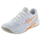 Women's GEL-Dedicate 9 Wide Tennis Shoes White and Cantaloupe,Footwear,Asics,White/Cantaloupe,6,Tennis Express,1042A315-100F26copy