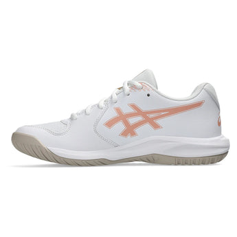 Women's GEL-Dedicate 9 Wide Tennis Shoes White and Cantaloupe,Footwear,Asics,,,Tennis Express,1042A315_100-1