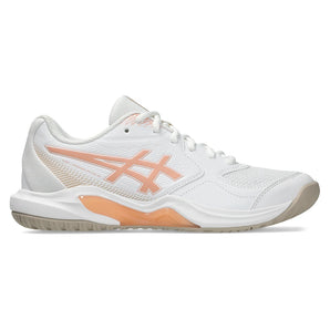 Women's GEL-Dedicate 9 Wide Tennis Shoes White and Cantaloupe,Footwear,Asics,,,Tennis Express,1042A315_100-2