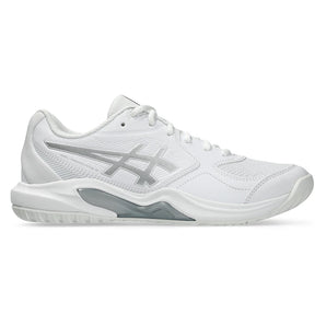 Women's GEL-Dedicate 9 Wide Tennis Shoes White and Pure Silver,Footwear,Asics,,,Tennis Express,1042A315_101-2
