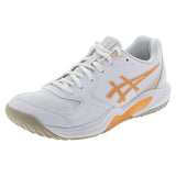 Women's GEL-Dedicate 9 Tennis Shoes White and Cantaloupe,Footwear,Asics,White/Cantaloupe,5,Tennis Express,1042A316-100F26copy