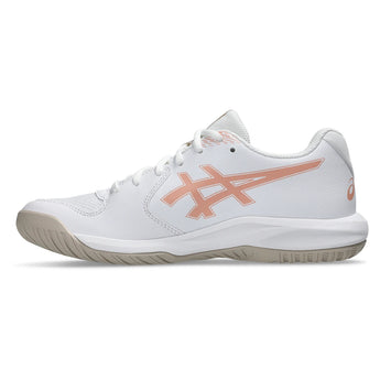 Women's GEL-Dedicate 9 Tennis Shoes White and Cantaloupe,Footwear,Asics,,,Tennis Express,1042A316_100-1