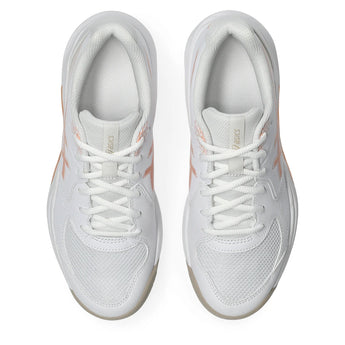 Women's GEL-Dedicate 9 Tennis Shoes White and Cantaloupe,Footwear,Asics,,,Tennis Express,1042A316_100-3