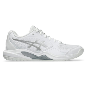Women's GEL-Dedicate 9 Tennis Shoes White and Pure Silver,Footwear,Asics,,,Tennis Express,1042A316_101-2