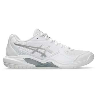 Women's GEL-Dedicate 9 Tennis Shoes White and Pure Silver,Footwear,Asics,,,Tennis Express,1042A316_101-2