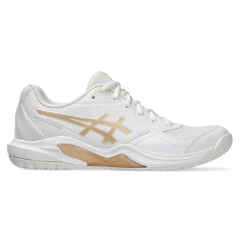 Women's GEL-Dedicate 9 Pickleball Shoes White and Champagne,Footwear,Asics,,,Tennis Express,1042A317_100F26-2