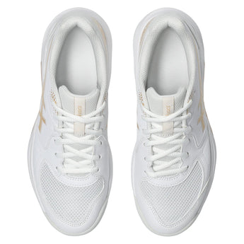Women's GEL-Dedicate 9 Pickleball Shoes White and Champagne,Footwear,Asics,,,Tennis Express,1042A317_100F26-3