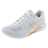 Women's GEL-Dedicate 9 Pickleball Shoes White and Champagne,Footwear,Asics,White/Champagne,5,Tennis Express,1042A317_100F26copy