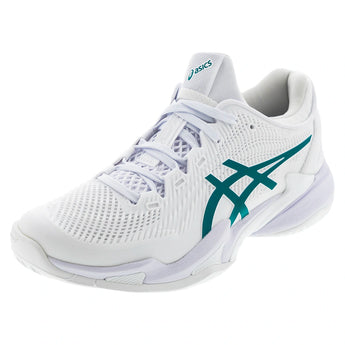 Women's Court FF 3 Tennis Shoes White and Pitch Green,Footwear,Asics,White/Pitch Green,5,Tennis Express,1042A335-100Bcopy