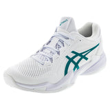Women's Court FF 3 Tennis Shoes White and Pitch Green,Footwear,Asics,White/Pitch Green,5,Tennis Express,1042A335-100Bcopy