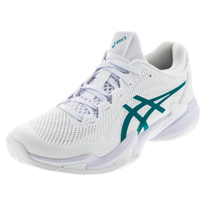 Women's Court FF 3 Tennis Shoes White and Pitch Green,Footwear,Asics,White/Pitch Green,5,Tennis Express,1042A335-100Bcopy