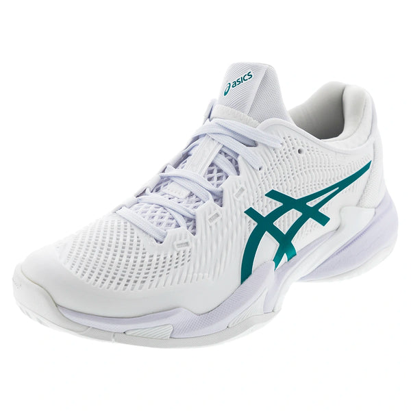 Women's Court FF 3 Tennis Shoes White and Pitch Green,Footwear,Asics,White/Pitch Green,5,Tennis Express,1042A335-100Bcopy