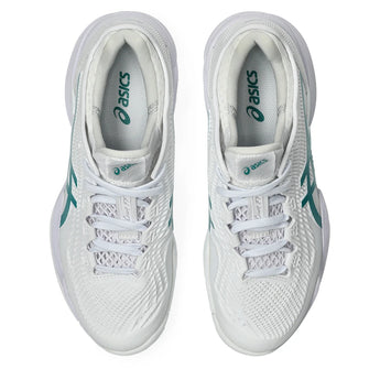 Women's Court FF 3 Tennis Shoes White and Pitch Green,Footwear,Asics,,,Tennis Express,1042A335_100-3