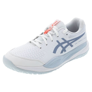 Juniors' GEL-Resolution X GS Tennis Shoes White and Grey Blue-Footwear-Asics-1044A081-102S26copy-675227Tennis Express