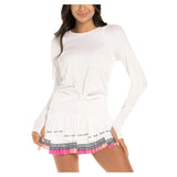 Women's Wrap it Up Long Sleeve Tennis Top-Apparel-Lucky In Love-104973-110_WHITE-L-Tennis Express