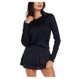 Women's Wrap it Up Long Sleeve Tennis Top-Apparel-Lucky In Love-104973-401_MIDNIGHT-L-Tennis Express