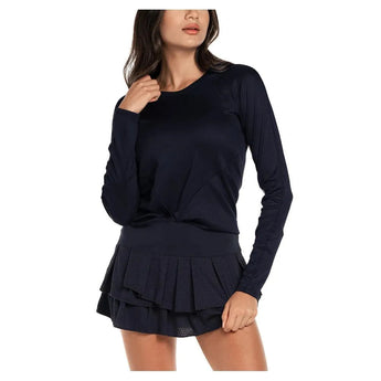 Women's Wrap it Up Long Sleeve Tennis Top-Apparel-Lucky In Love-104973-401_MIDNIGHT-L-Tennis Express