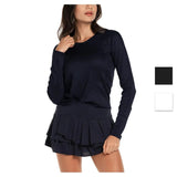 Women's Wrap it Up Long Sleeve Tennis Top-Apparel-Lucky In Love-104973-DEFAULT-L-Tennis Express