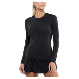 Women's LUV Breeze Long Sleeve Tennis Crew-Apparel-Lucky In Love-105241-001_BLACK-L-Tennis Express